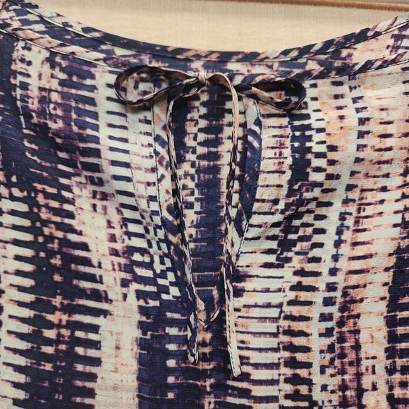 Nic + Zoe Blouse Boho Keyhole Blue Pink XL Womens Silk Blend Casual - Picture 5 of 16